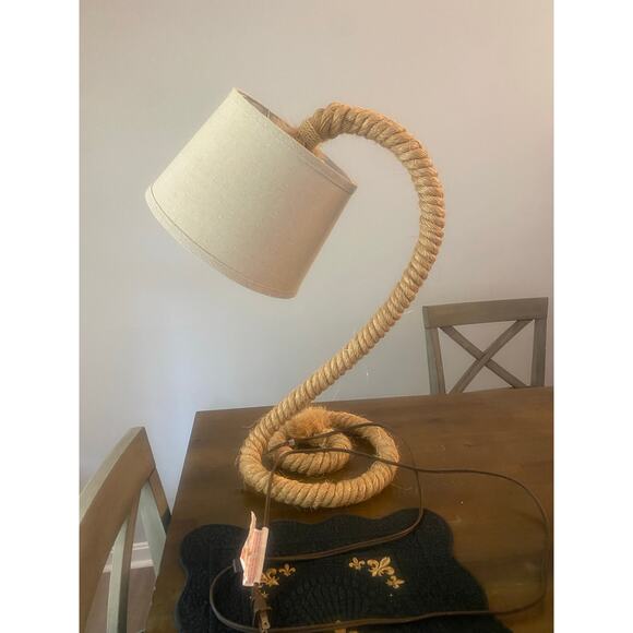 Vintage Audoux Minet Style Marine Nautical Coastal Coiled Rope Table Lamp - Picture 2 of 5